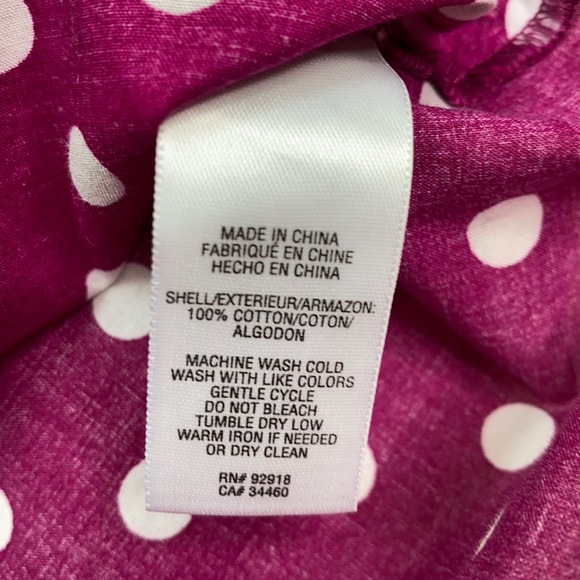 Juicy Couture Magenta Polka Dot Popover Top - Picture 9 of 10